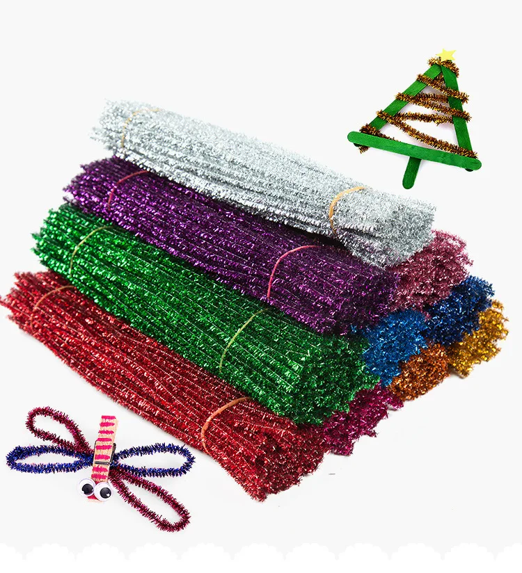 500 CÁI/LOT.5 Chenille màu tinsel gậy, Ống cleaners, Long Lanh gậy, Thủ Công gậy. giáo dục Sớm đồ chơi. hàng thủ công mẫu giáo.