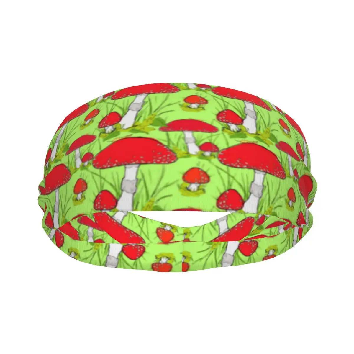 Sports Headband Portable Hair Band Red Fly Agaric Mushrooms Hair Wrap Brace Cycling Running Exercising Sweatband