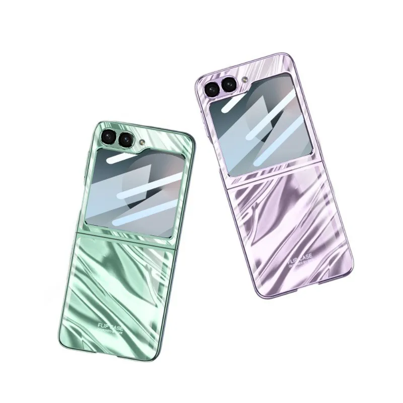 Electroplated Phantom Phone Case For Samsung Z Flip 6 5G Z Flip6 Shell Film Integrated With Tempered Film Drop-proof Cover