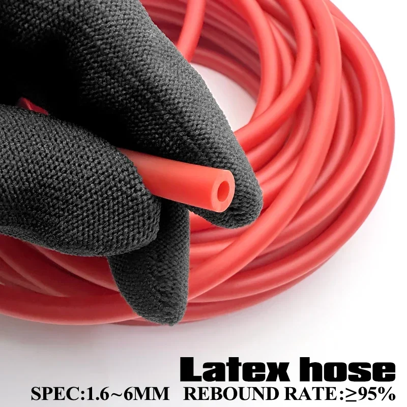 Roter Flexibler Latexschlauch Frostschutzmittelbeständiger Hochelastischer Gummischlauch ID 1/2/3/4/5/6mm für Basteln DIY Binden Umwickeln