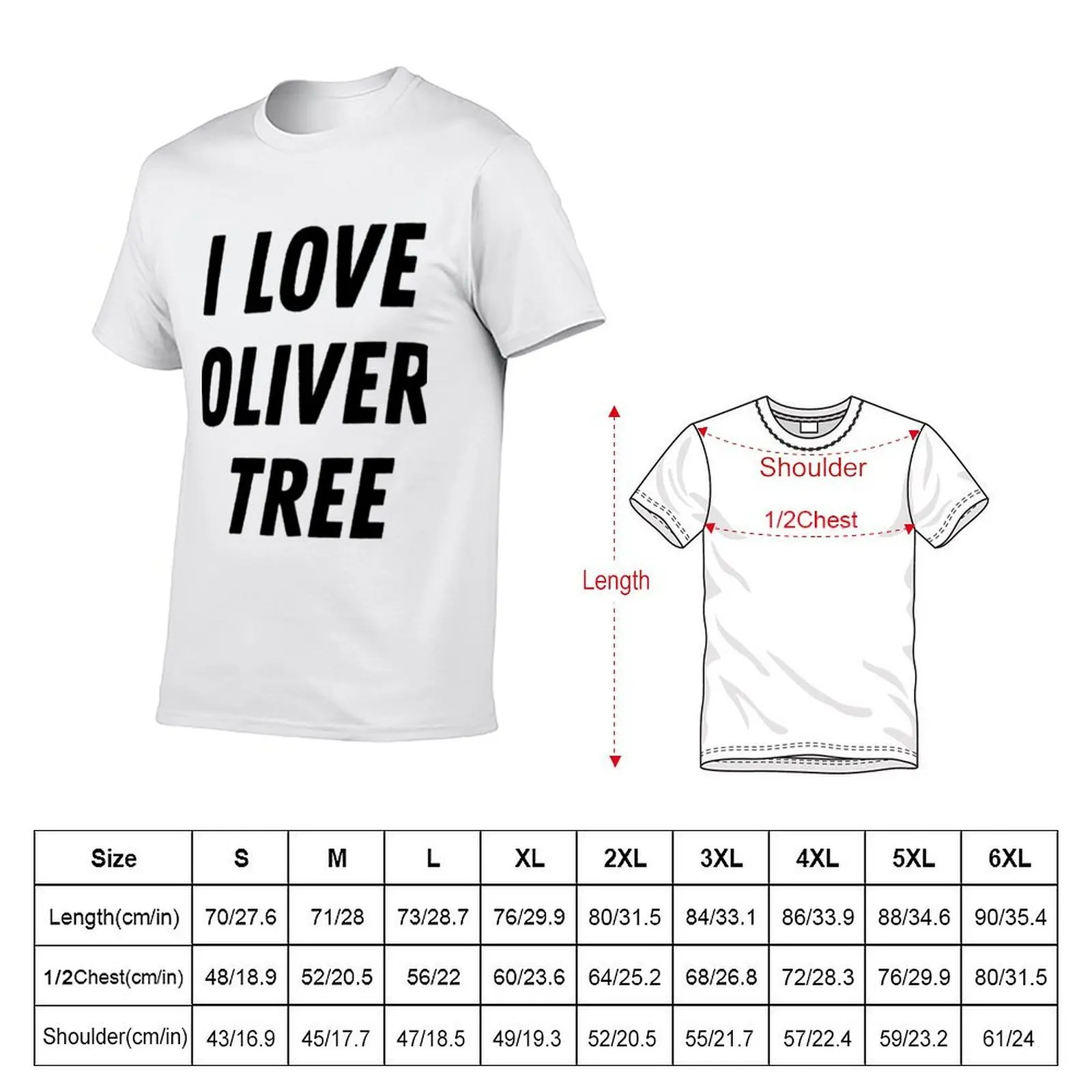 I Love Oliver Tree T-Shirt anime tshirt man t shirts cotton t shirts designer T-shirt