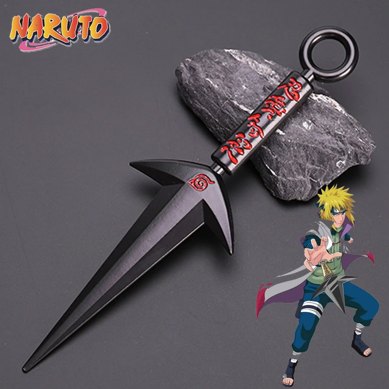 Arma Real Steel Naruto, Asuma Preto, Deus do Trovão Voador, Modelo de Liga, Espada, Ryujinki Kunai, Armas Ninja, Brinquedos Brutos, Faca, 15cm