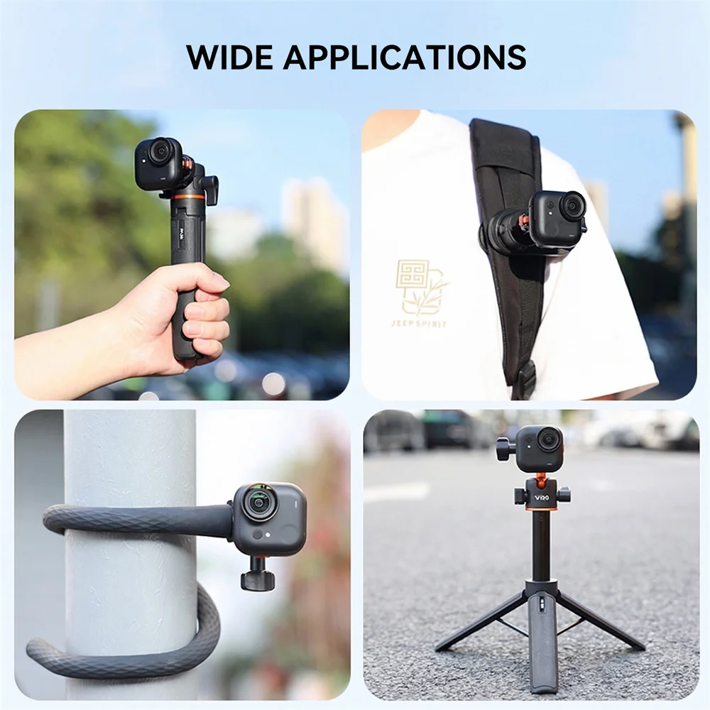 Adapter magnetyczny VRIG z aluminium do szybkiego montażu kamery Insta360 GO Ultra Action, baza rozszerzająca z gwintem 1/4 cala / 2-pinowym — zdjęcie produktu 6