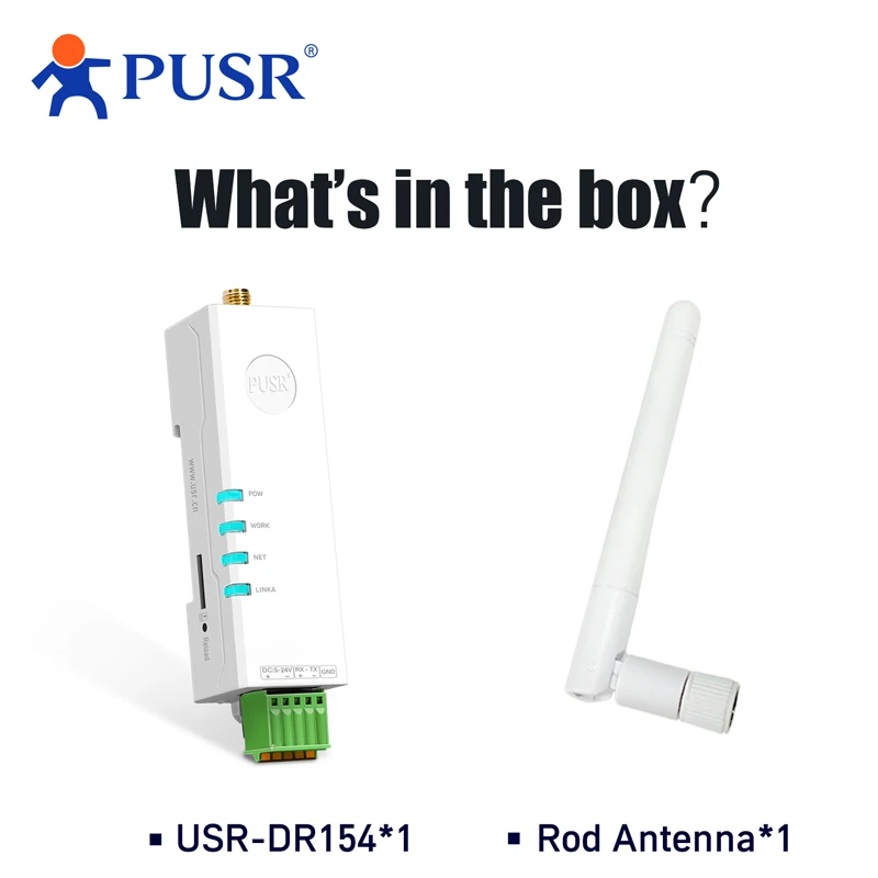 Modem 4G+SIM Ukuran Lipstik untuk Pemasangan di Rel DIN, Transmisi Transparan Modbus RTU ke TCP 1*RS485 MQTT SSL USR-DR154-E