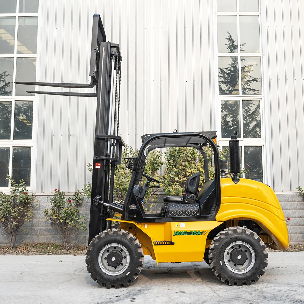 China Manufacturer 4x4 All Terrain Forklift Machine 3.5 Ton 4 5 Ton Diesel Forklift Trucks Off-road Forklift