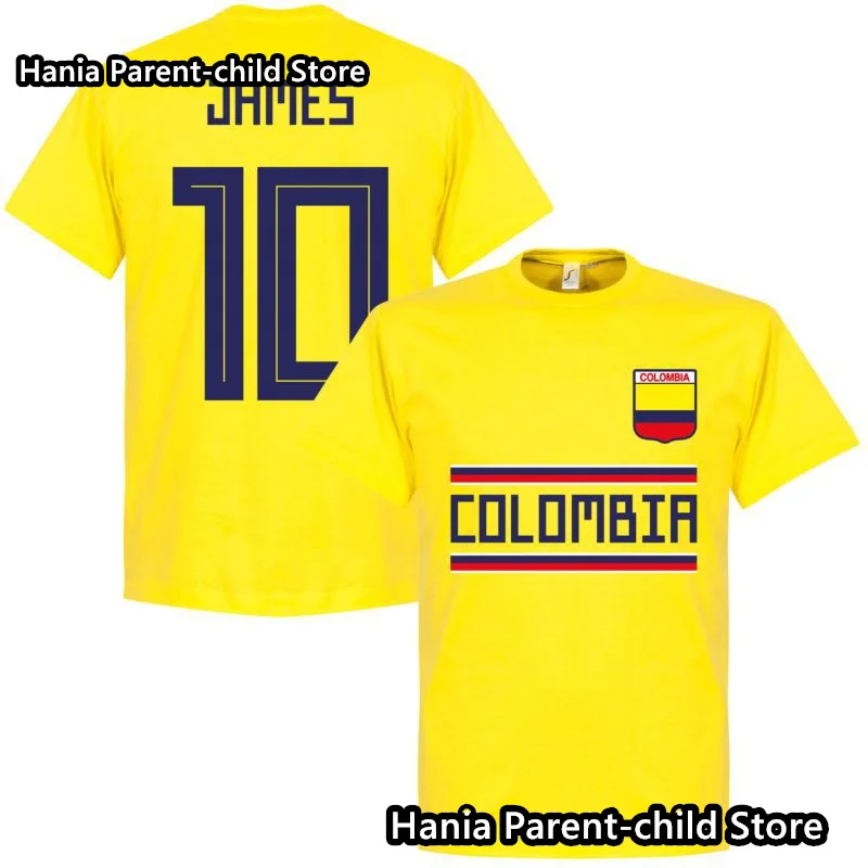 Men Kid New Arrival Summer Colombia Jersey Fan commemorative T-shirt Men Short Sleeve Top Sport Football Soccer Tees