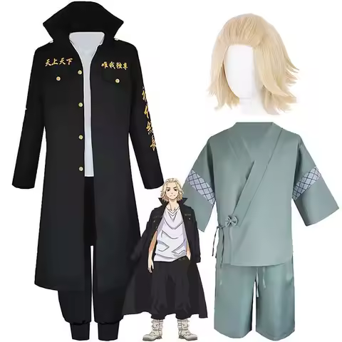 Mikey Cosplay Costume Anime Tokyo Revengers Manjiro Sano Cosplay Wig Mikey Japanese Kimono Cardigan Yukata Bathrobe Men Women