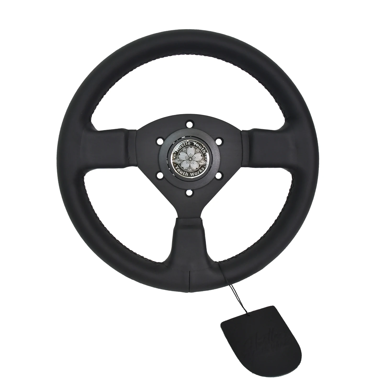 hyw-270mm-flat-steering-wheel-leather-racing-drift-pc-game-steering-wheel-universal