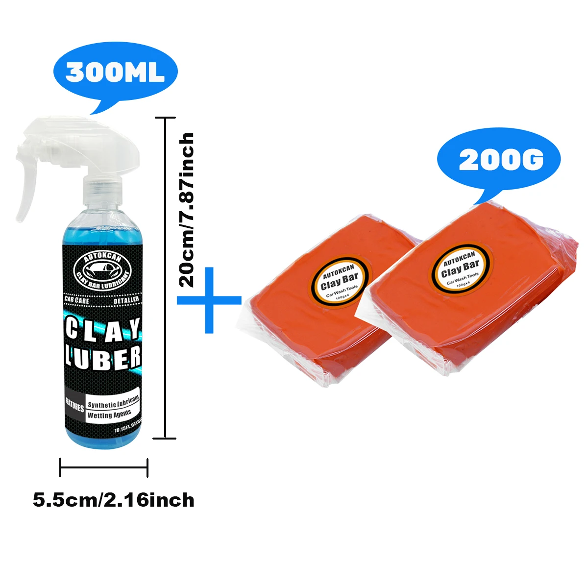 Car Cleaning Tool 200G Car Clay Bar And 300ML Magic Synthetic Lubricant Car Detailing Cleaning For Car Paint Wheel Hubes Glass