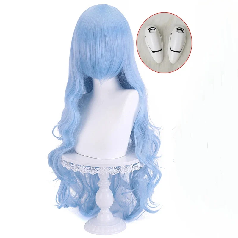 

Высококачественный парик для косплея аниме Ayanami Рей EVA Длинные Голубые вьющиеся синтетические волосы термостойкие искусственные волосы