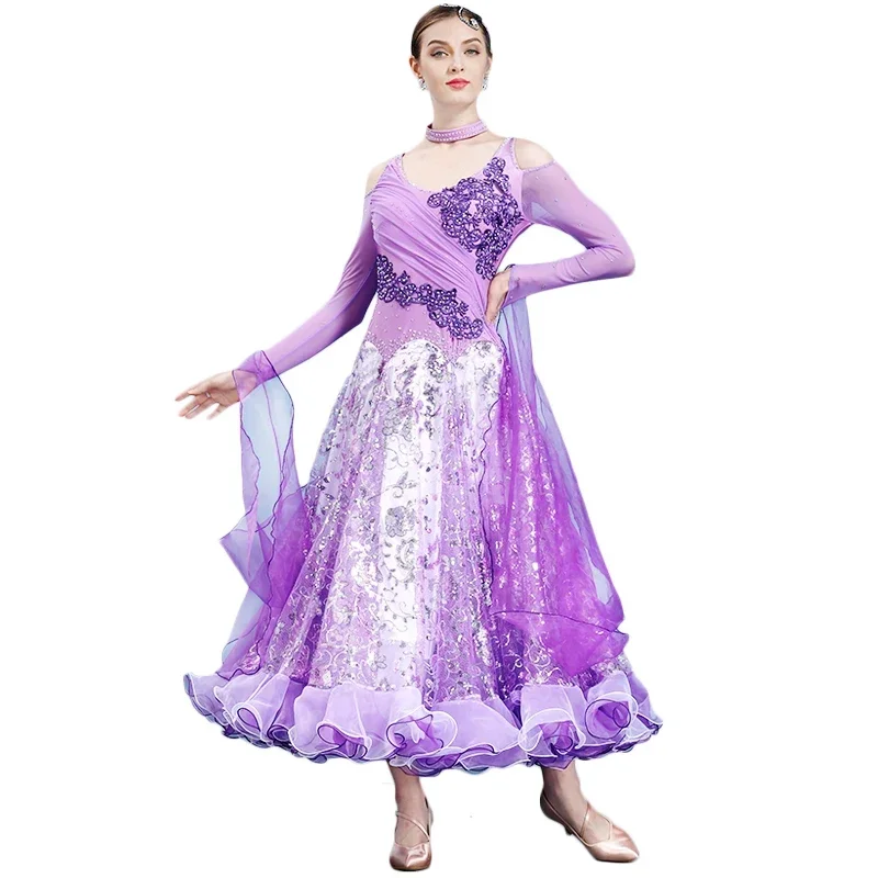 Vestido de vals Tango, baile moderno, salón de baile, actuación profesional, vals femenino, competición de Jazz, Flamenco, Rumba, baile