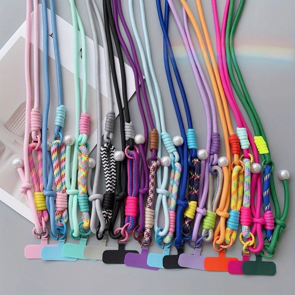

[Ls] Fashion women's mobile phone lanyard diagonal span back chain removable dual-purpose short rope wrist portable sling neck