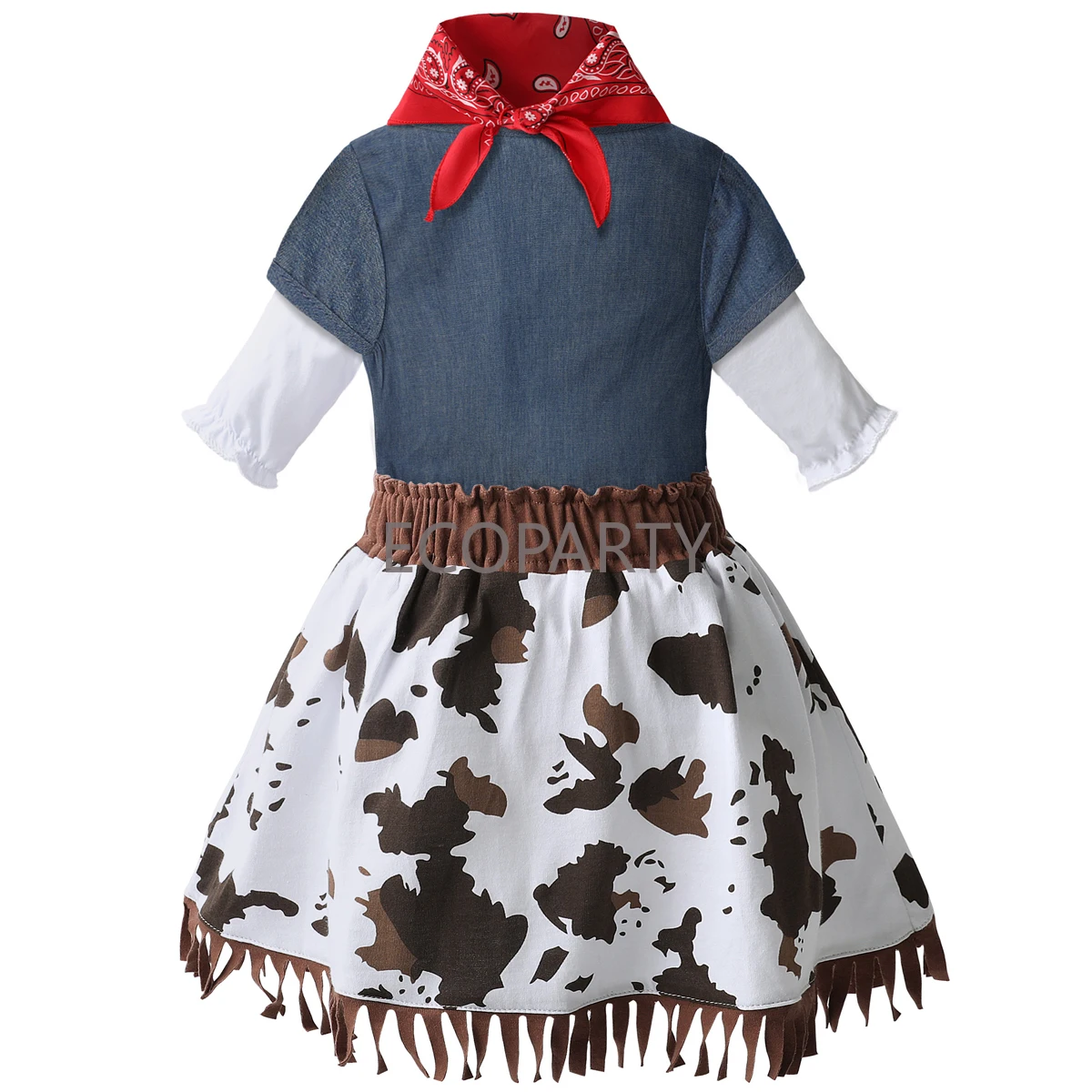 5PCS Baby Girls Western Cowgirl Costume Inafnt Halloween Cosplay Event Clothes Girl Carnival Outfit Cowboy Stage Performance