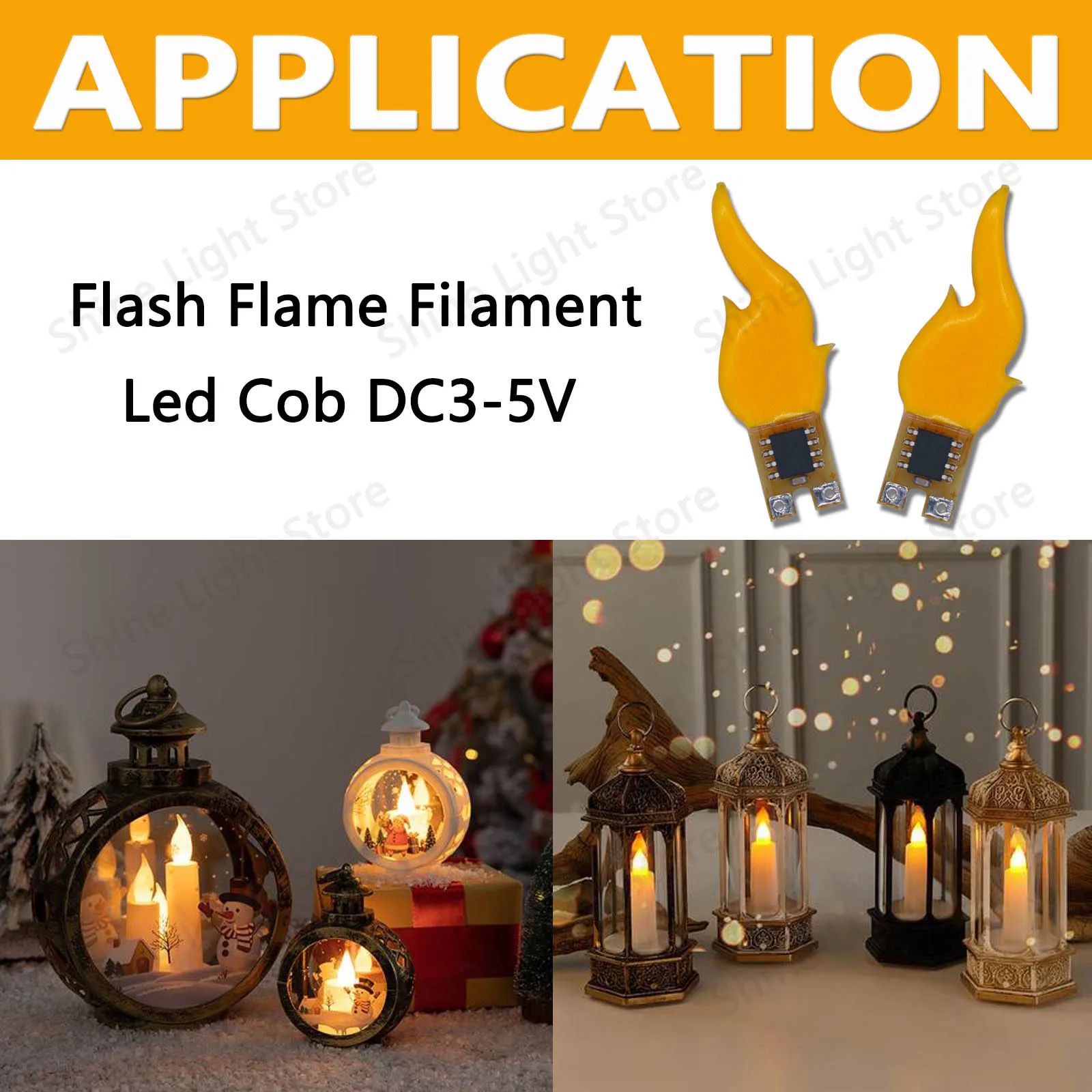 DC3-5V Led Cob Flash Candles Edison Flame LED Filament Diode Birthday Party Decoration Light Bulb Accessories Candle Light DIY