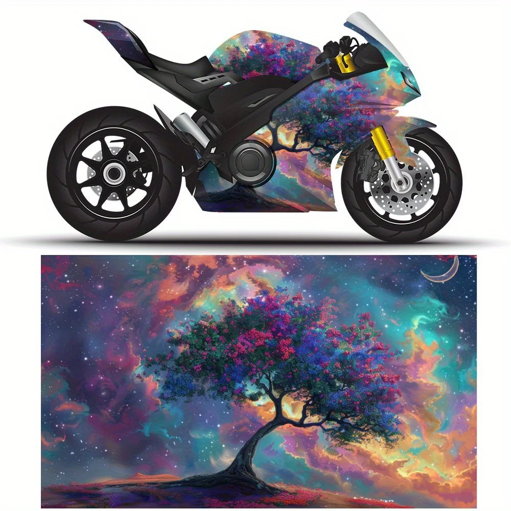 

Наклейки на мотоцикл Dreamy View Brilliant Nebula Magic Flower, прочные автомобильные виниловые обертки, подходящие для большинства автомобилей, деко кузова автомобиля