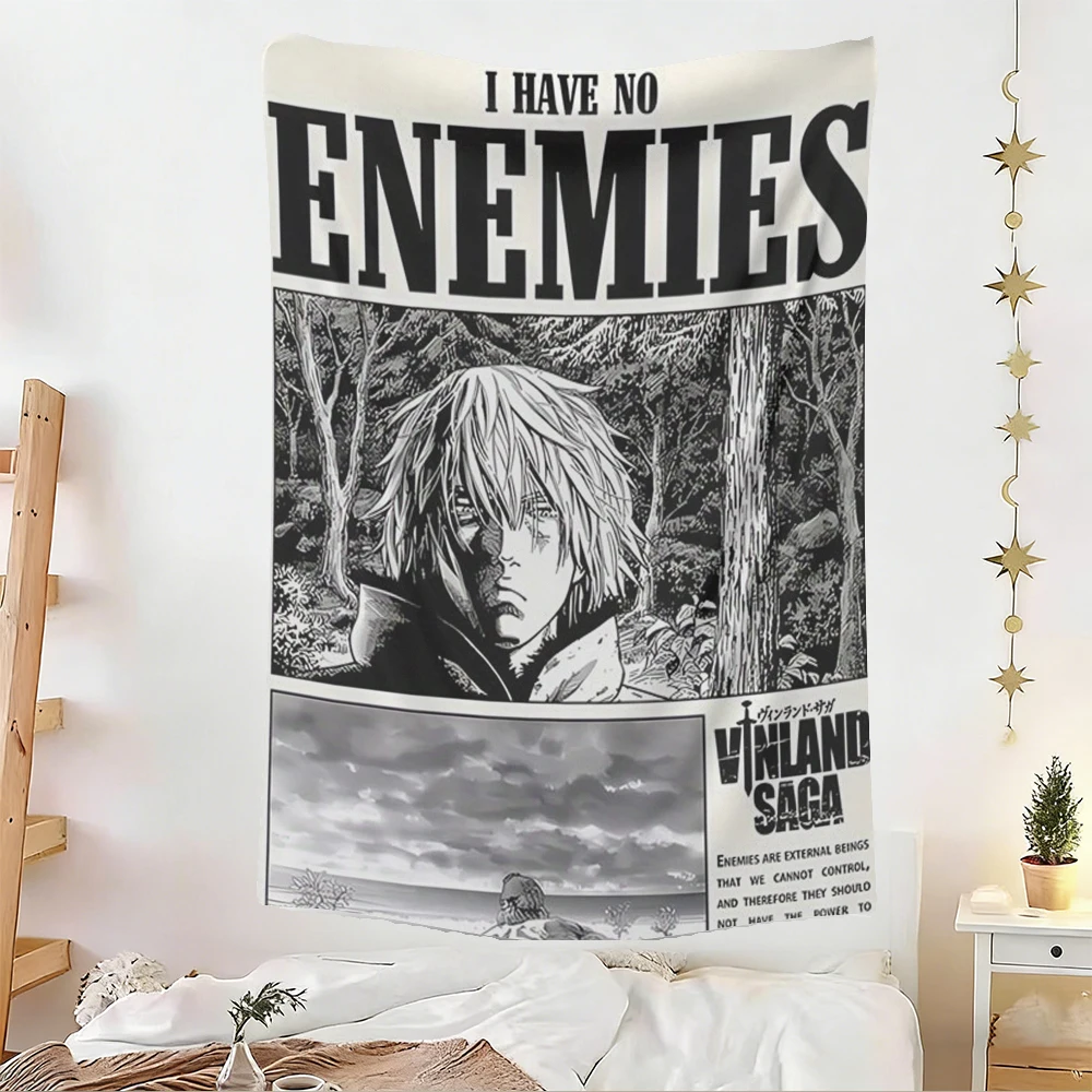 V-Vinland Saga Wandteppich – Wandbehang für Wohnzimmer/Bar/Garten und Outdoor-Festivals, künstlerische Hintergrundbanner-Dekoration