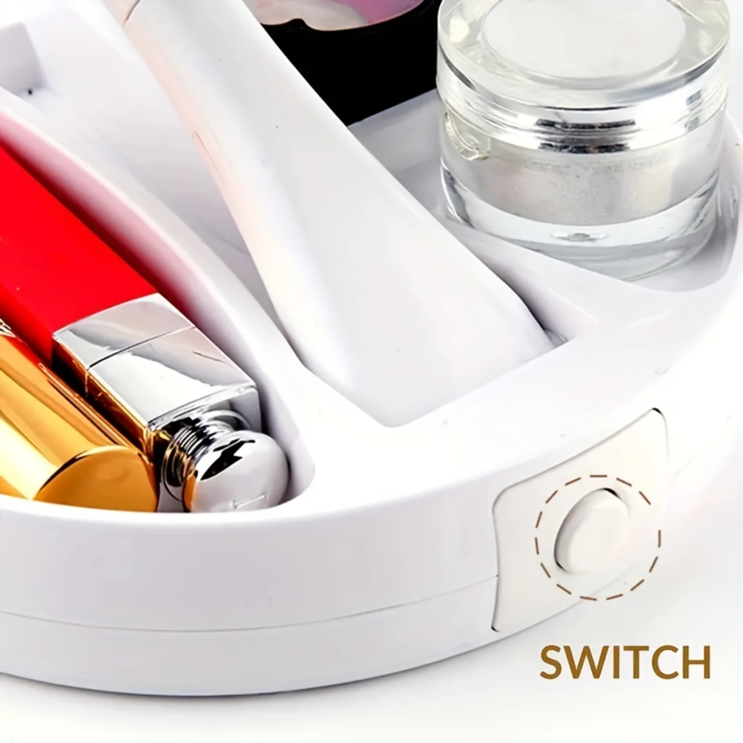 10X Magnifying LED Makeup Mirror With Light, Simple Foldable Stand With   Lighted Vanity Makeup Double Sided Mirror For Househol