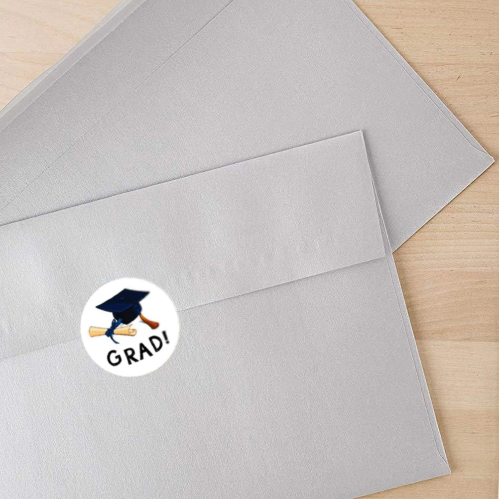 144pcs 졸업 스티커 가방 장식 파티 호의 안전 셀프 선물 가방 파티 호의 스티커 스티커 접착 노트북 카드