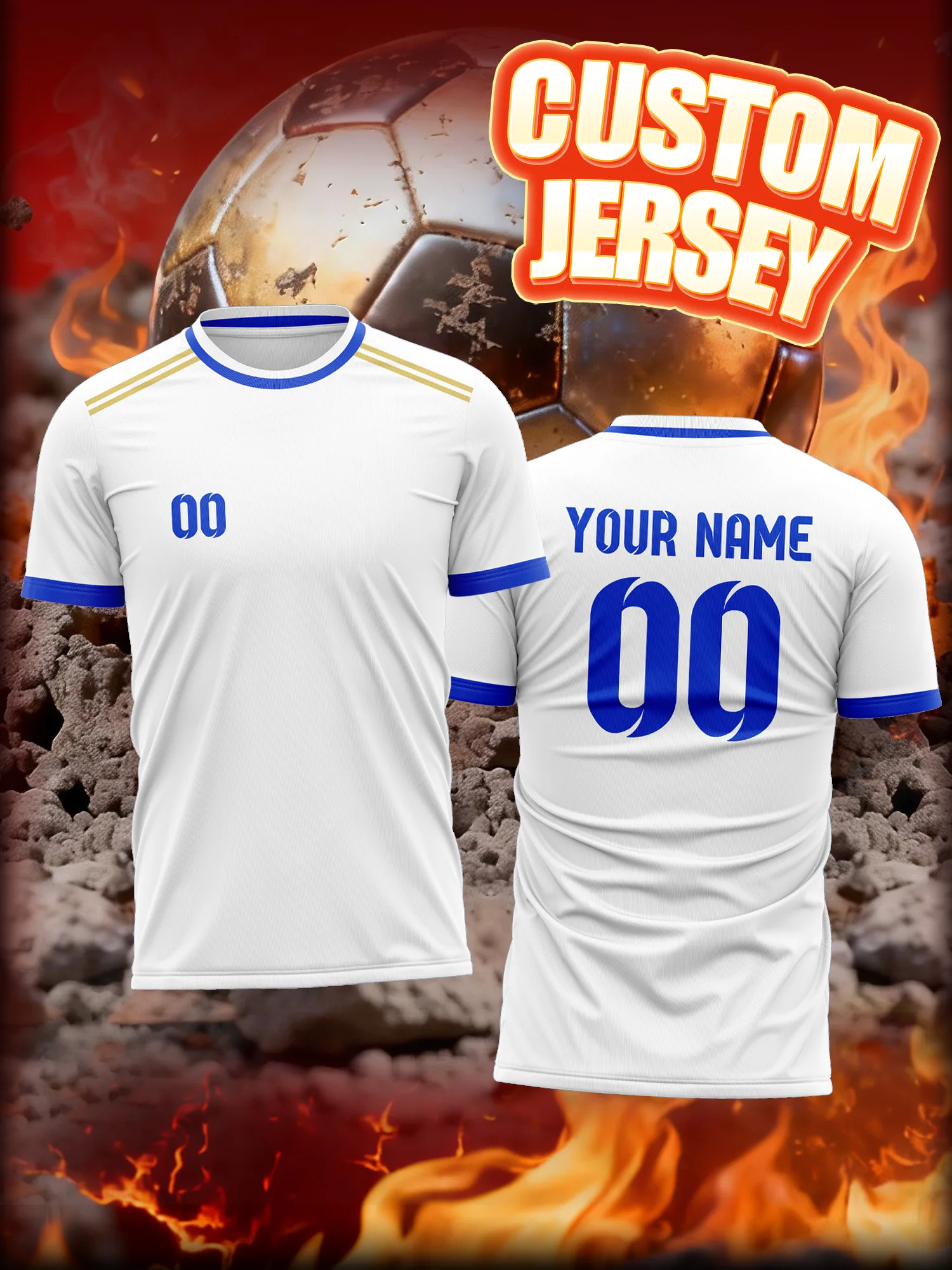 

Футбольная майка с индивидуальным фото, именем и номером, идеальная вышивка, прочные швы, долговечность.