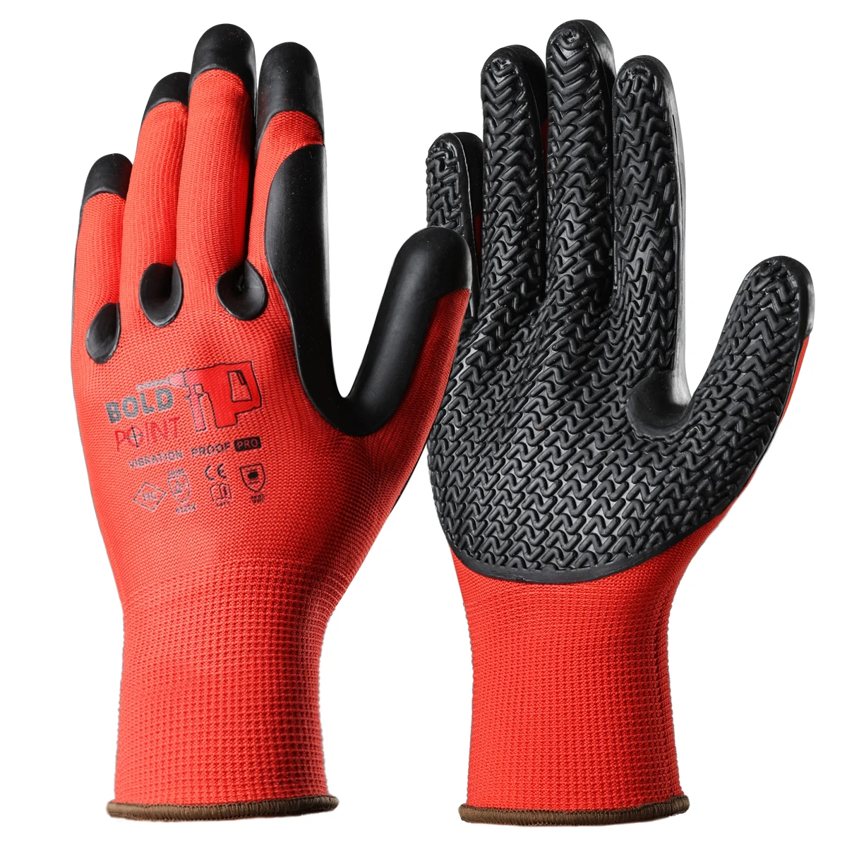 

1 pair of durable molded rubber palms with high grip and thumb reinforcement, shock absorbing gloves, waterproof, breathable