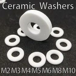 M2 M3 M4 M5 M6 M8 M10 Ceramic Washer Alumina Spacer High Temperature Resistant Gasket Ring Insulating Ceramic Sealing Oring