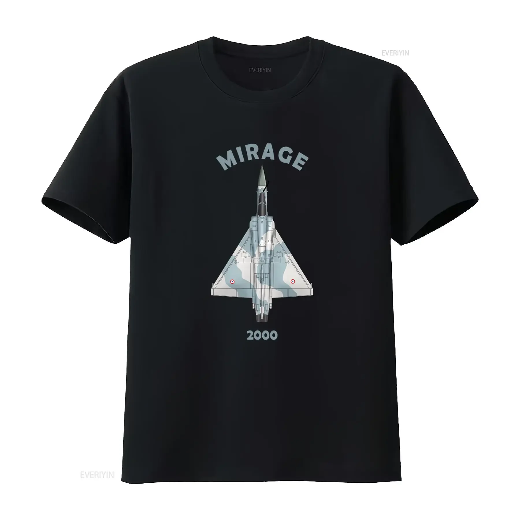 Mirage 2000 Military Jet Fighter T Shirt High Quality Print Perfect for Aviation Enthusiasts vintage Washed fashion