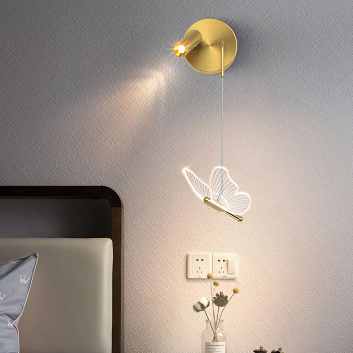 Lámpara de pared nórdica de lujo y elegante, iluminación minimalista elegante para dormitorio, pasillo y fondo, nueva