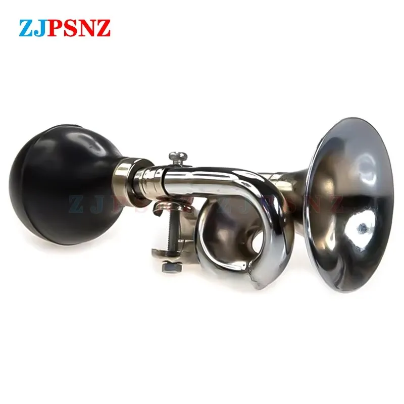 Bicycle Horn Safe Bell Ring Handlebar Non-Electronic Trumpet Cycling Loud Bells Alloy Retro Trumpet Air Honking Bike Accessories