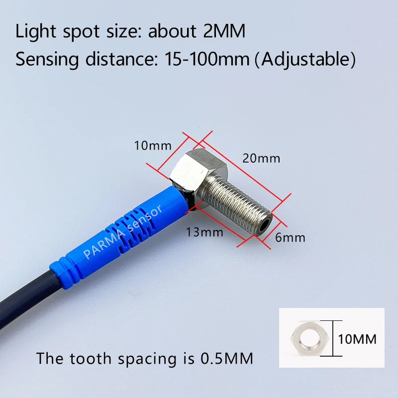 M6 elbow corner angle diffuse reflection photoelectric switch visible light laser sensor infrared sensing switch DC 24V