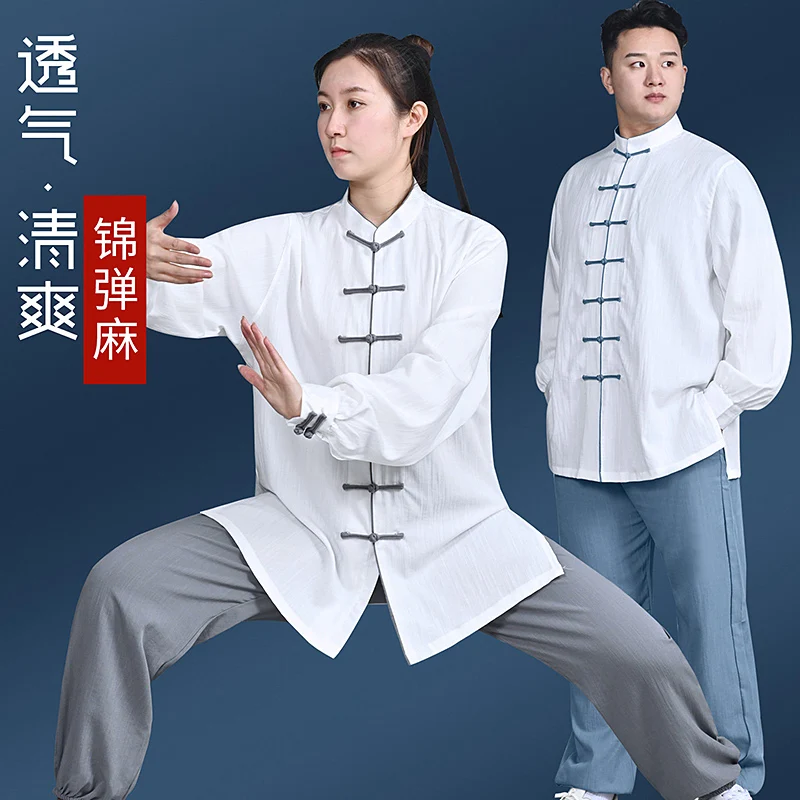 Premium High-End Unisex Tai Chi Practice Uniform Autumn/Winter 2026 New Cotton Linen Blend Breathable Chinese Traditional S