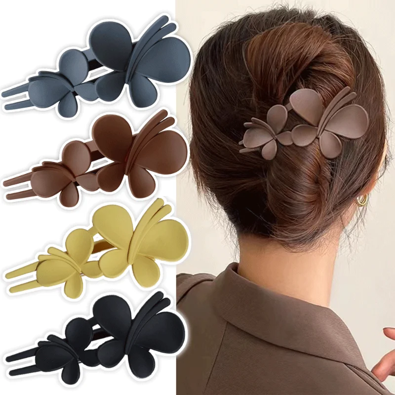 

Frosted Butterfly Large Hair Clip Fashion Women Girl's Duckbill Claws Retro Hair Clips Accessories Barrettes Ponytail Headwear