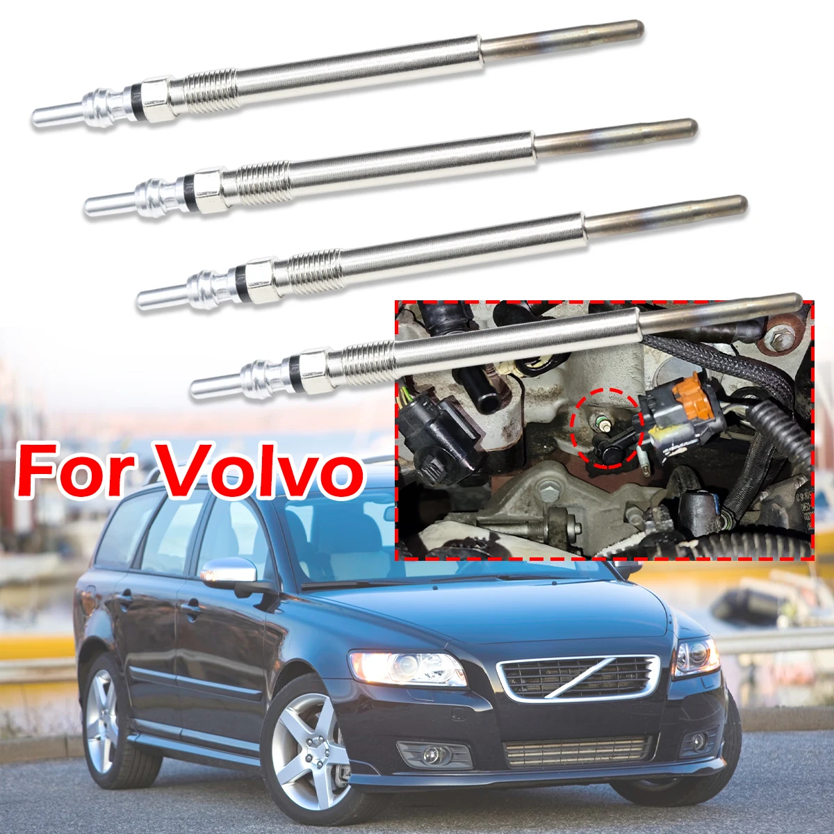 

Комплект из 4 никелированных свечей накаливания 5В для дизельных отопителей, запчасти для автомобилей Volvo V70 V60 V50 V40 S80 S60 S40 C30