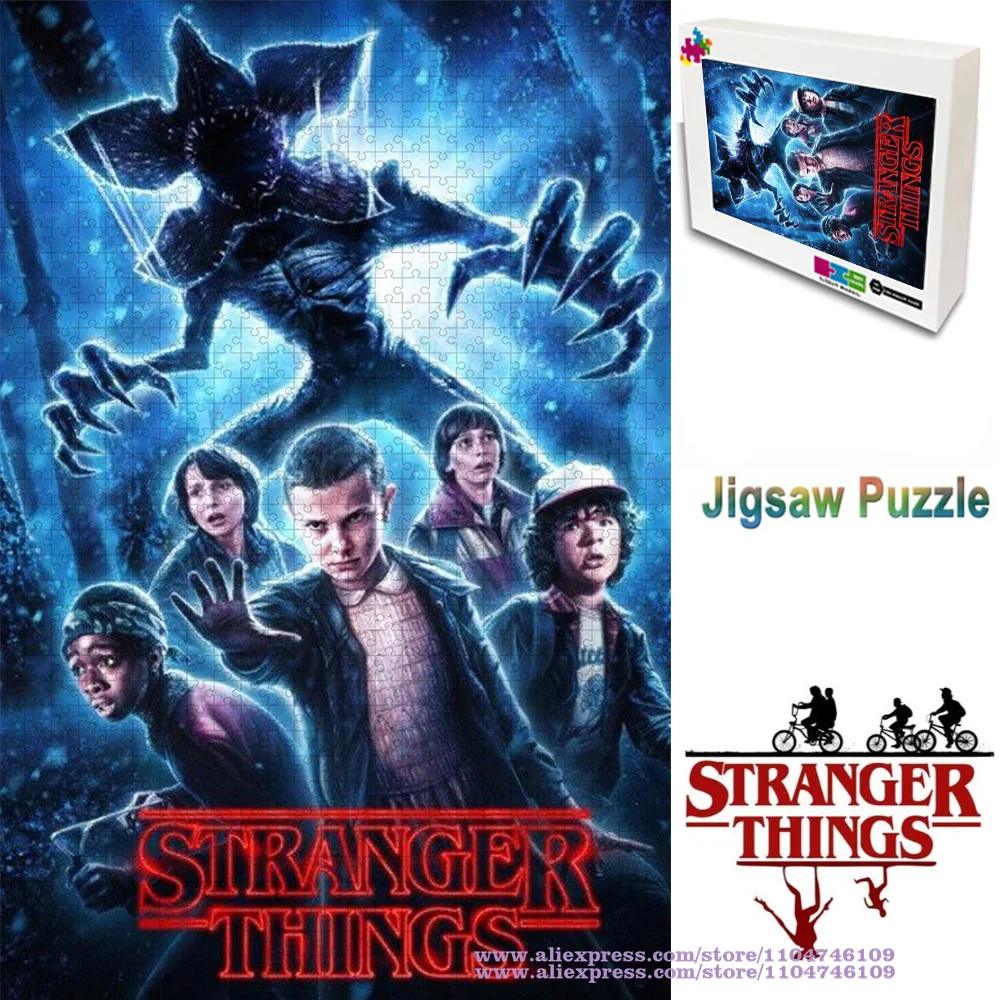 

Stranger Things Puzzle Jigsaw 108/200/300/500/1000/1500Pcs Intelligence Puzzles for Kids & Adults Puzzles Home Decoration