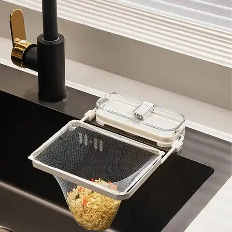 Kitchen Sink Filter Rack Foldable Sink Strainer Mesh Bag Stand Waste Garbage Net Shelf Disposable Garbage Mesh Bag Kitchen Gadge