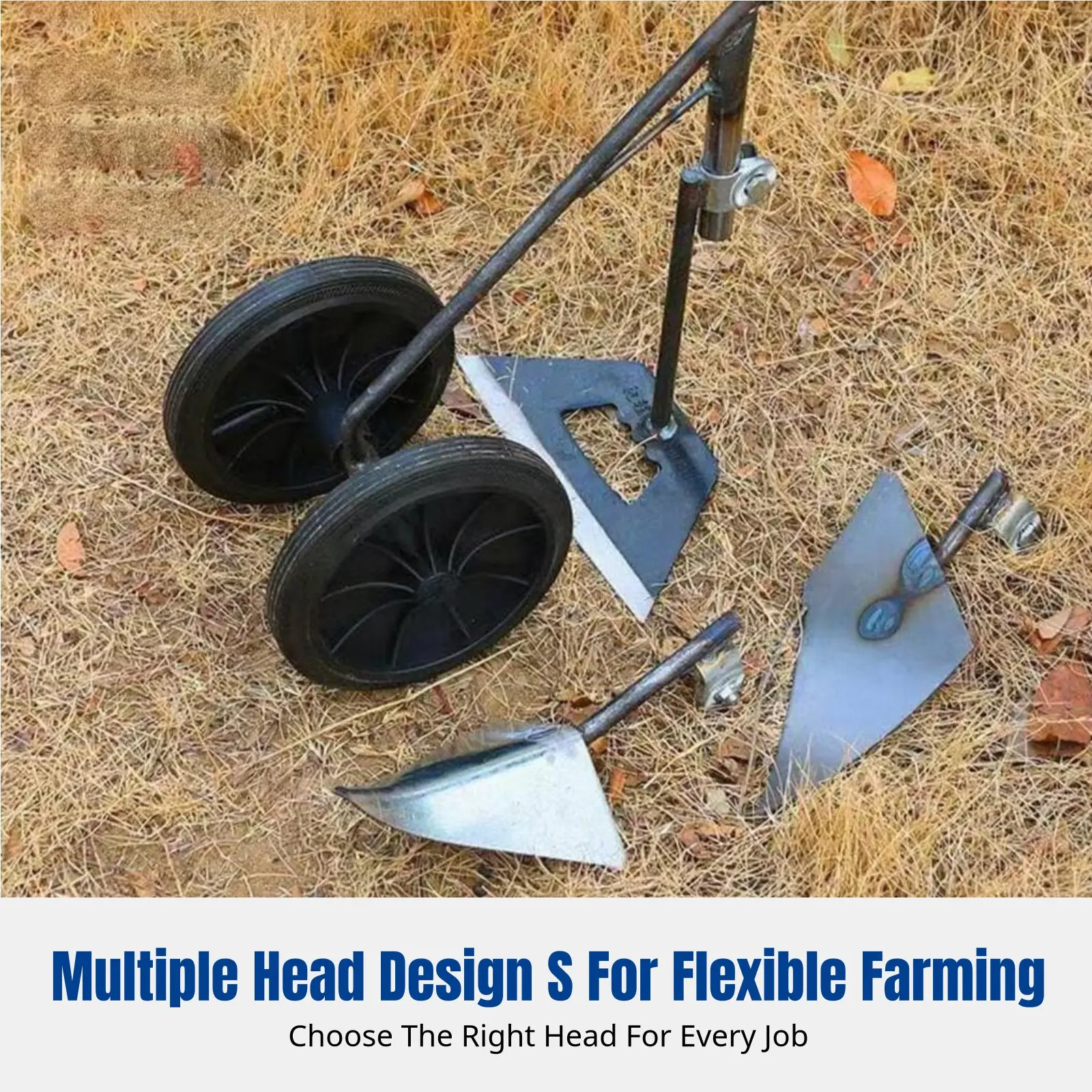 

Double-Wheel Hoe, Triple-Function Multi-Purpose Triangle Plow, Efficient Weeding, Soil Loosening, Furrow Opener
