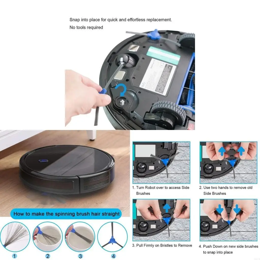 M6CB 10 -Pieces Seitenbürsten Effiziente Ablagerungsablagerungszubehör Kunststofftextur