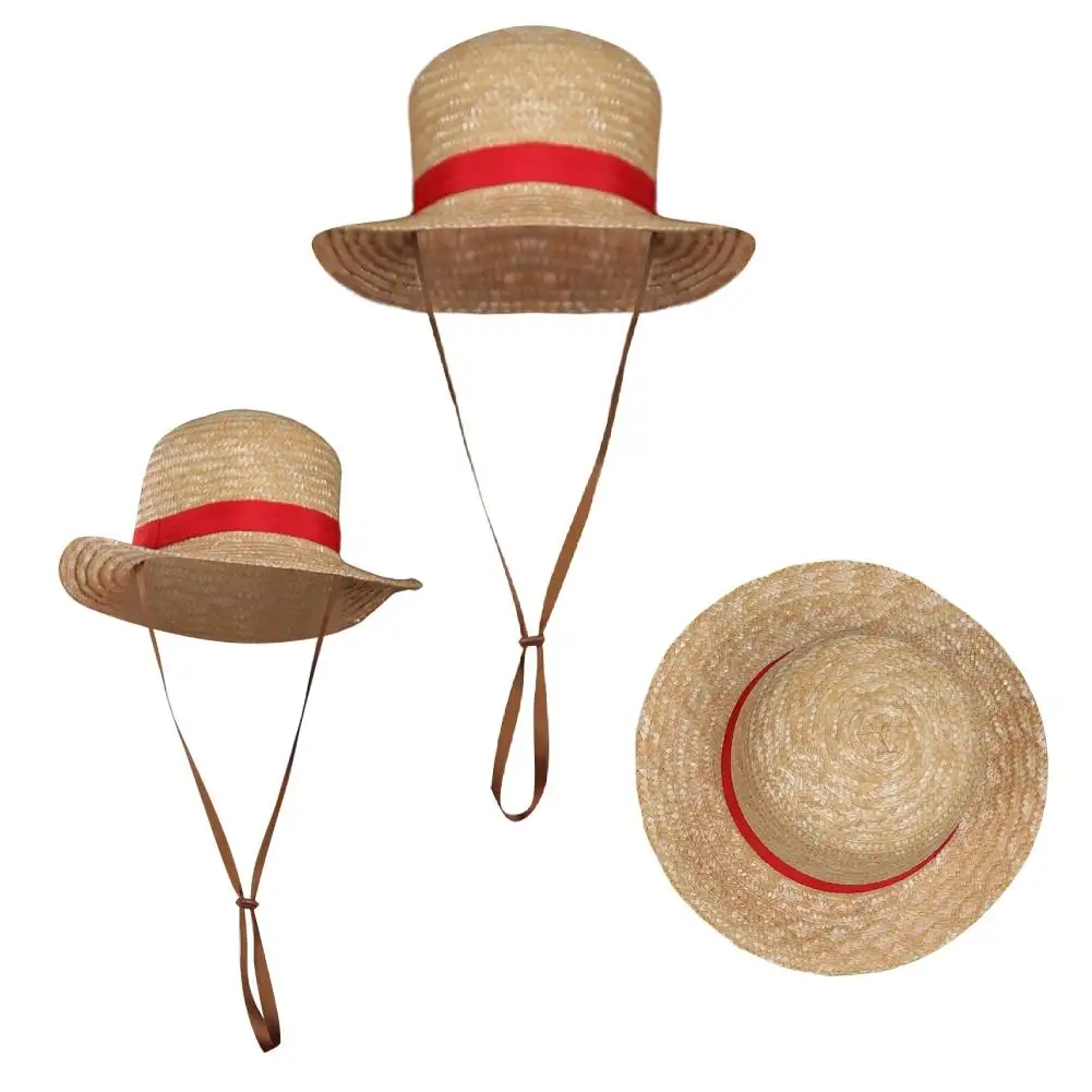 Luffy Cosplay Fantasy Straw Hat Costume Props Live Action TV Cosplay Piece Disguise Cap Outfits Adult Halloween Accessories