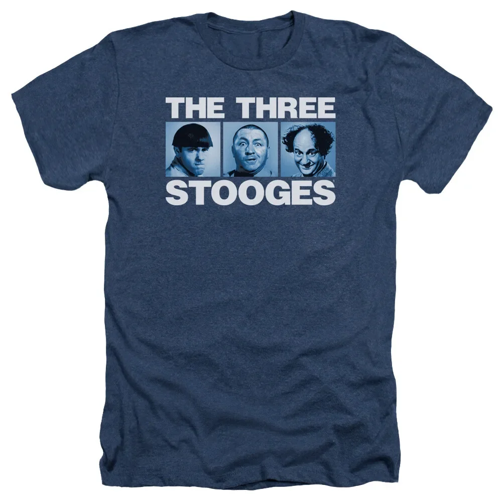 THE THREE STOOGES THREE SQUARES Licensed Adult Men's Heather Tee Shirt SM3XL