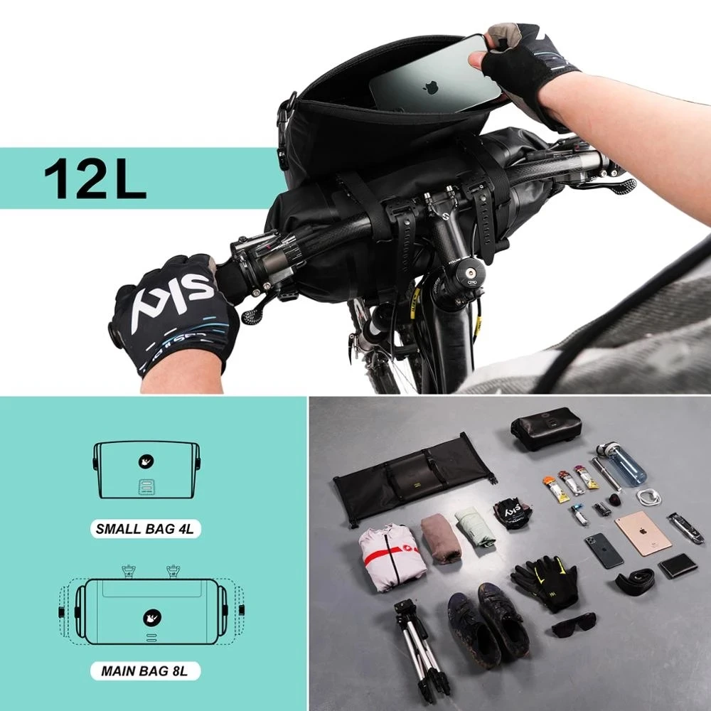 Rhinowalk Bicycle Handlebar Bag 4L-12L Bike Bag Backpack Multifunctional MTB Cycling Bag Front Tube Bag Bike Accessories
