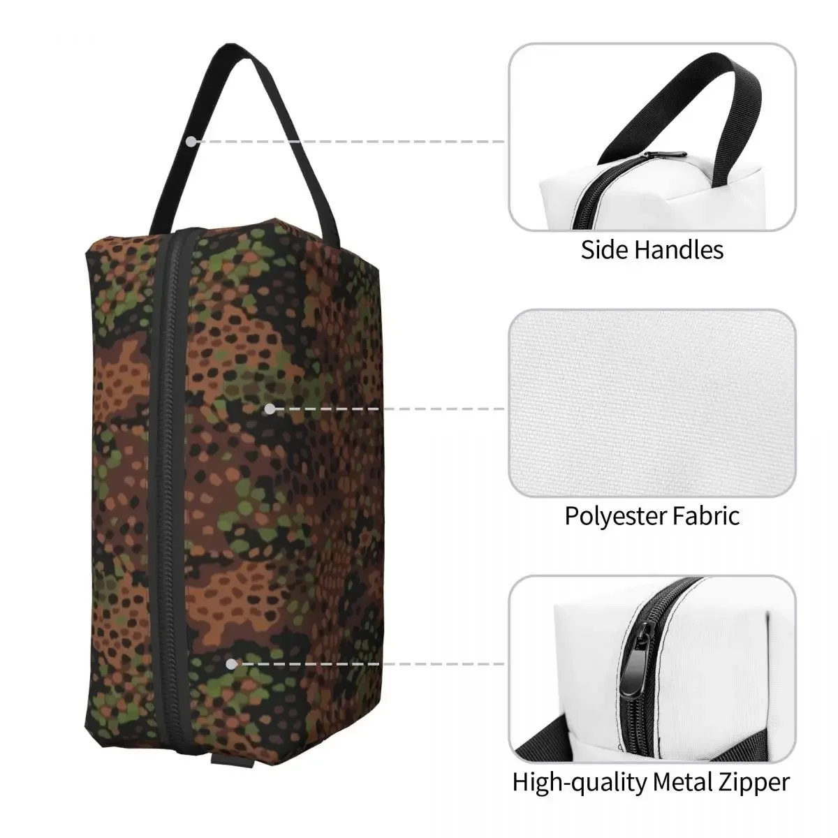 Travel Erbsenmuster Pea Dot German Camo Toiletry Bag Military Army Camouflage Cosmetic Makeup Organizer Storage Dopp Kit Box