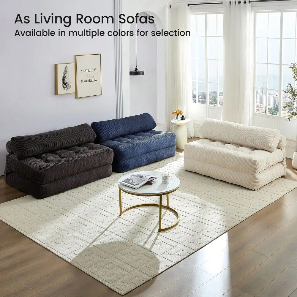Sofa Bed, Convertible Sleeper Chair With Pillow Back Support, Twin Size FullSize Portable Fold Out Chair Bed, Comfy Floor Sofa view 5