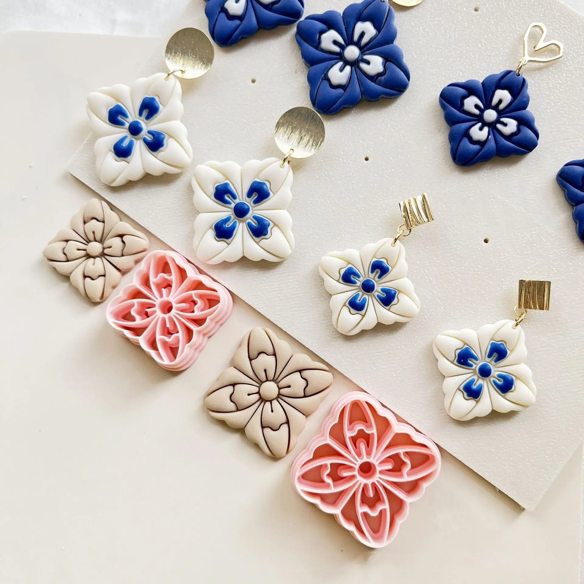 

Подвеска в стиле барокко, фрезы из полимерной глины для изготовления сережек, формы для резки ювелирных изделий, сделай сам, художественные ремесла, керамический брелок для ключей