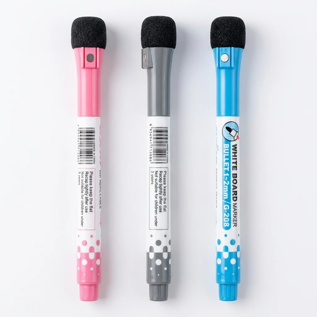 Magnetic dry-erase marker, whiteboard marker, ultra-fine tip odorless marker, bright color