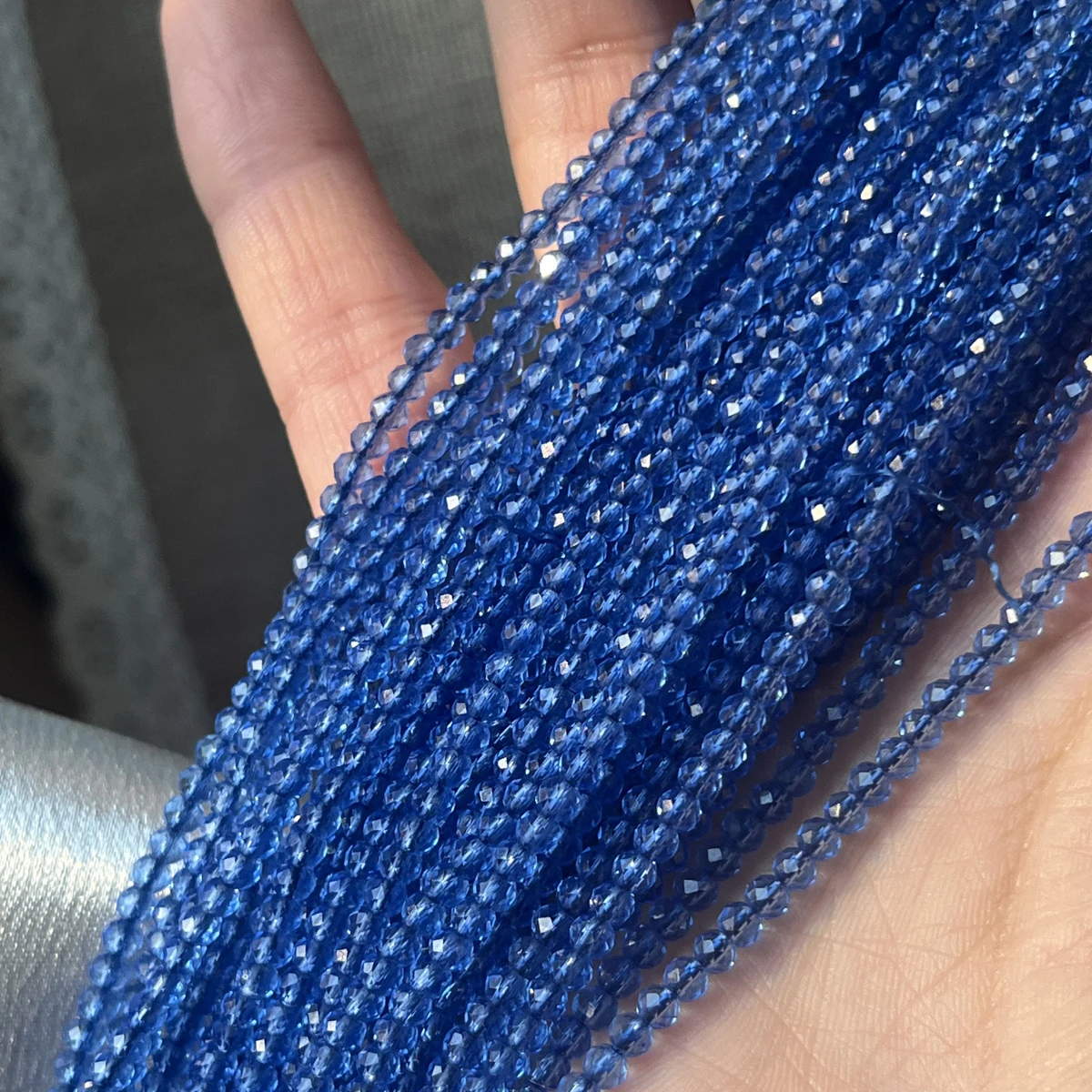 5pcs 2/3mm round Faceted Crystal Glass Beads Semi-Finished Beads for DIY Jewelry Making Accessories Necklace Bracelet 36cm