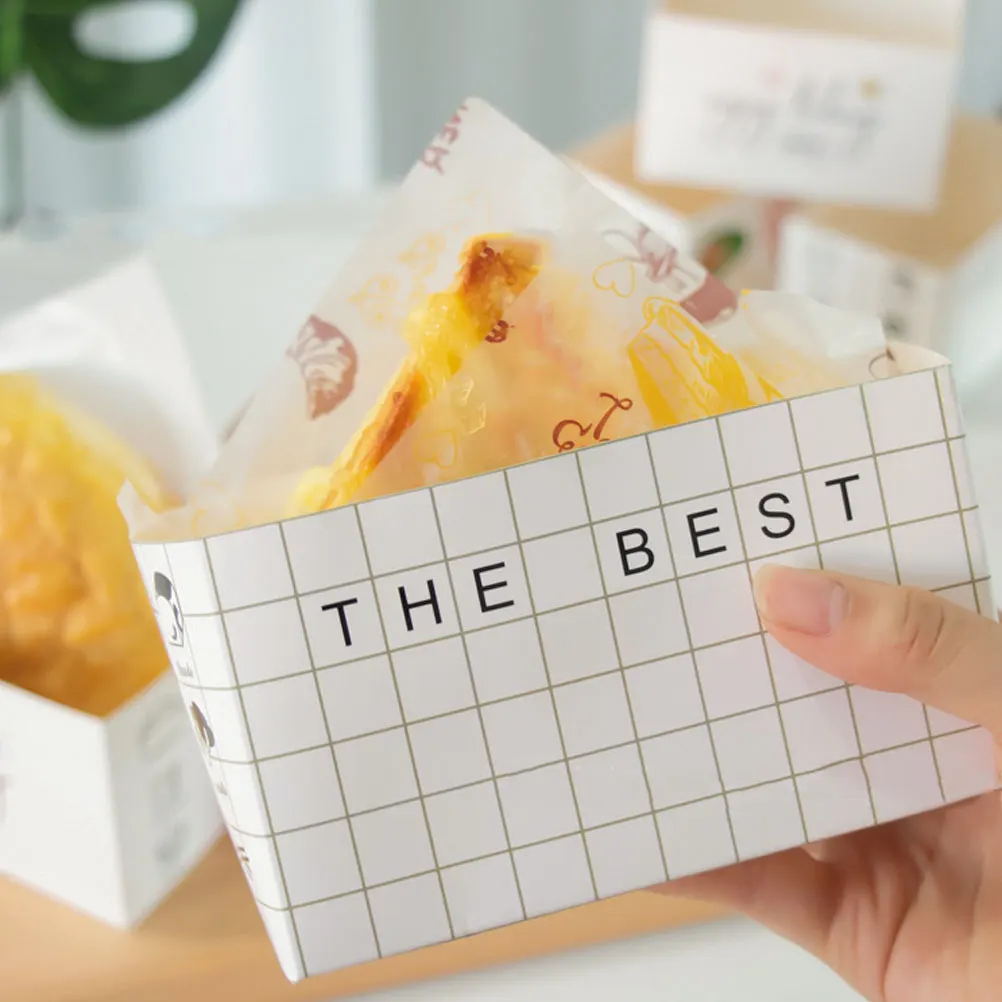 Scatole per panini da 50 pezzi, confezione resistente all'olio, ideale per panini, hamburger, colazione, pranzo, contenitori per alimenti, scatole di carta per panini