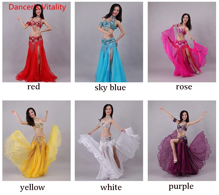 ทำด้วยมือลูกปัดเย็บปักถักร้อยกระโปรงBelly Danceเครื่องแต่งกายสำหรับสตรีOrientalชุดสำหรับชุดเต้นรำCustom Madeจัดส่งฟรี