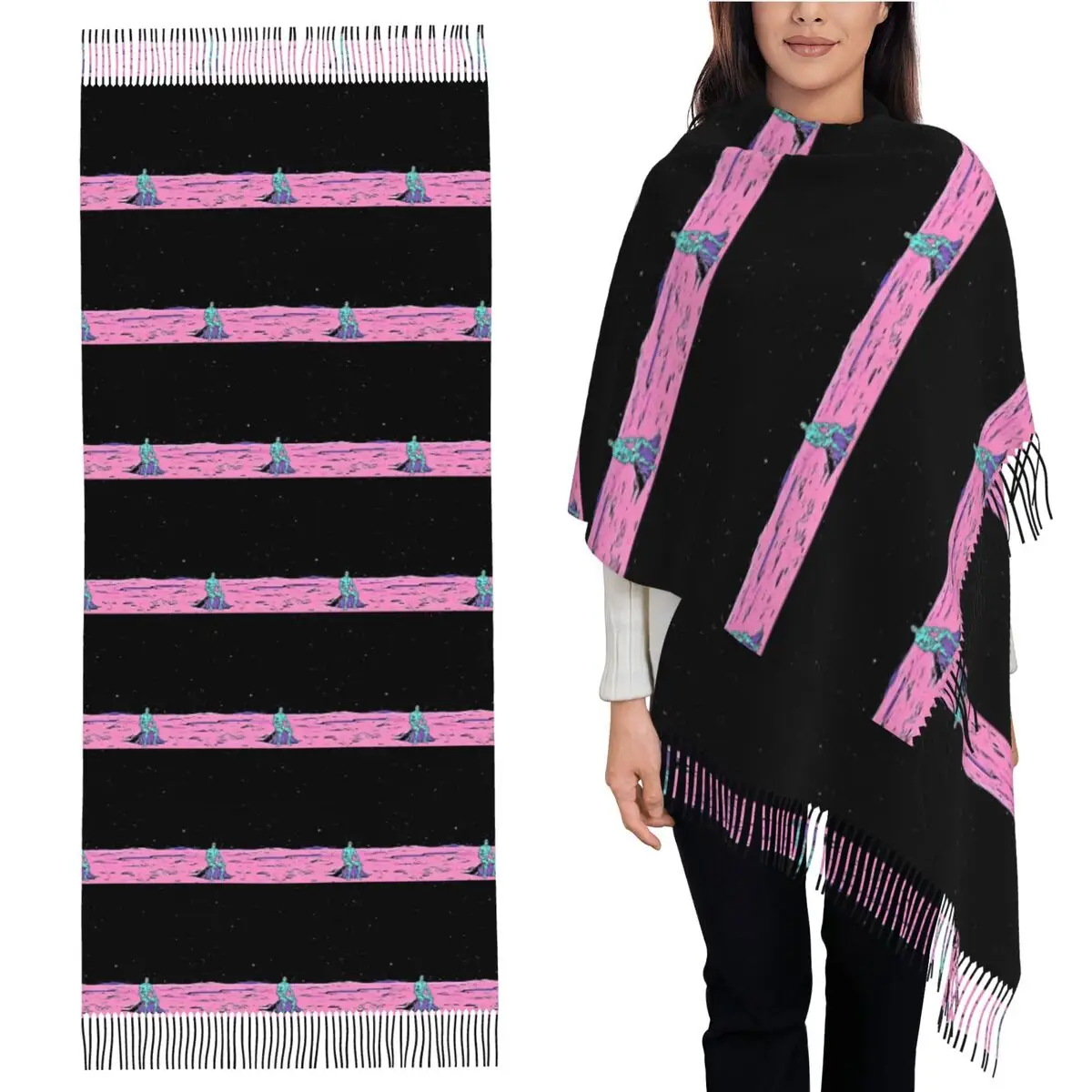 

(Fixed) Dr. Manhattan Sitting On Mars (comic) Scarf Tassel Scarves for Women Shawls and Wraps Large Fall Winter Shawl Wrap