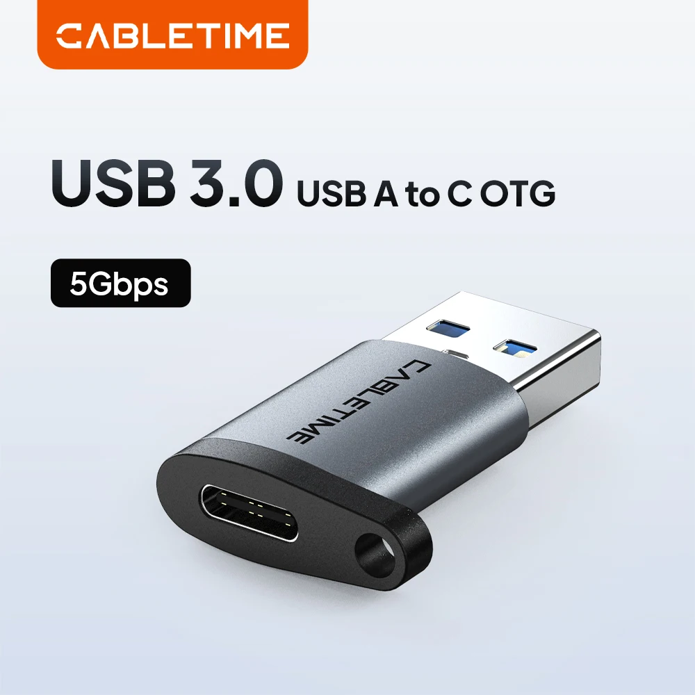 

CABLETIME USB3.0 OTG Adapter 5Gbps Type C to USB Female Converter for Air Mobile Phones/MacBook Pro & Laptops-Data Sync Charging