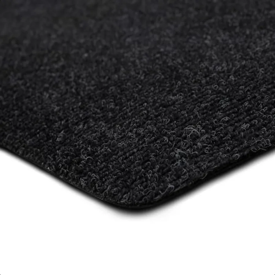 Tapis de sol utilitaire noir 3' X 8' pour tous temps, intérieur et extérieur, antidérapant, parfait pour le garage, l'entrée, le porche et le buanderie