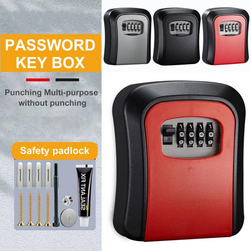 Password Key Lock Box Doorway Large Capacity High Strength Security Non-breakable 4 Digit Combination Password Lock Safe